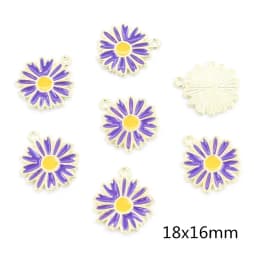 20Pcs 10x13mm Cute Alloy Metal Drop Oil Colorblock Daisiy Charm Flower Plant Pendant For DIY Bracelet Necklace Jewelry Making