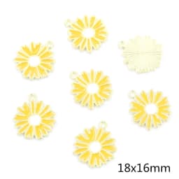 20Pcs 10x13mm Cute Alloy Metal Drop Oil Colorblock Daisiy Charm Flower Plant Pendant For DIY Bracelet Necklace Jewelry Making