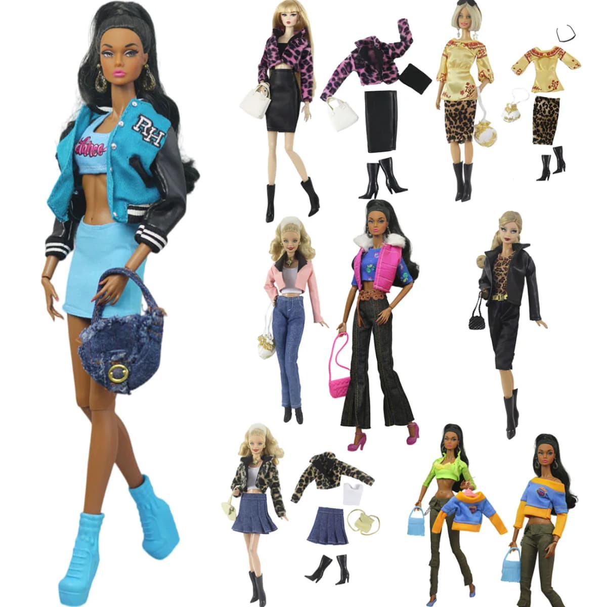 1 Set Doll Clothes 1:6 Scale Dress Outfit for 11.5 Inch 30cm Doll Many Style for Choice Gifts for Girls Doll Accessories #6