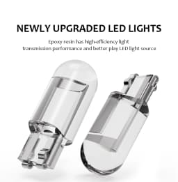 Guadsun 10X LED T10 W5W WY5W 168 194 W3W COB License Plate Light Glass Translucent Side 12V/24V White Door Bulb Instrument Lamp