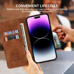 Wallet Skin Friendly Magnetic Flip With Card Slot Leather Case For iPhone Air 17 Pro Max 16e 16 15 Plus 14 13 12 11 XR Cover