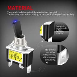 2PCS 30A 12V LED Toggle Switch Lighted Toggle Rocker Switch SPST ON Off 2 Position 3Pin for Automotive Car Aircraft