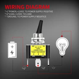 2PCS 30A 12V LED Toggle Switch Lighted Toggle Rocker Switch SPST ON Off 2 Position 3Pin for Automotive Car Aircraft