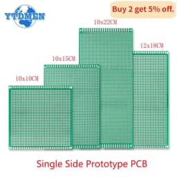 1PCS PCB protoboard 10x10 10x15 10x22 12x18cm Single Side Prototype board Universal Printed Circuit Boards Fiberglass Plate DIY