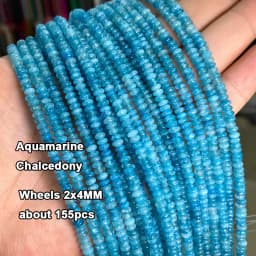 Wholesale Various Natural Blue Stone Beads Aquamarine Faceted Rondelle Square Irregular Round for Jewelry Making Diy Bracelet
