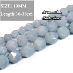 Wholesale Various Natural Blue Stone Beads Aquamarine Faceted Rondelle Square Irregular Round for Jewelry Making Diy Bracelet