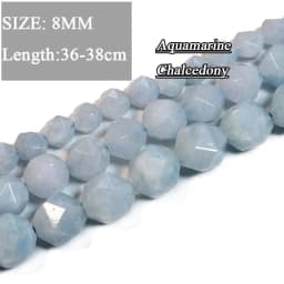 Wholesale Various Natural Blue Stone Beads Aquamarine Faceted Rondelle Square Irregular Round for Jewelry Making Diy Bracelet