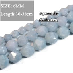 Wholesale Various Natural Blue Stone Beads Aquamarine Faceted Rondelle Square Irregular Round for Jewelry Making Diy Bracelet