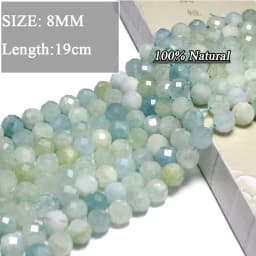 Wholesale Various Natural Blue Stone Beads Aquamarine Faceted Rondelle Square Irregular Round for Jewelry Making Diy Bracelet
