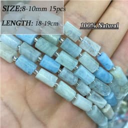 Wholesale Various Natural Blue Stone Beads Aquamarine Faceted Rondelle Square Irregular Round for Jewelry Making Diy Bracelet