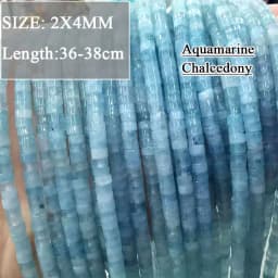 Wholesale Various Natural Blue Stone Beads Aquamarine Faceted Rondelle Square Irregular Round for Jewelry Making Diy Bracelet