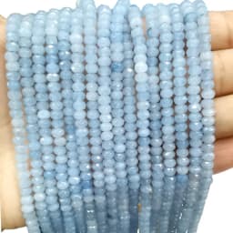 Wholesale Various Natural Blue Stone Beads Aquamarine Faceted Rondelle Square Irregular Round for Jewelry Making Diy Bracelet