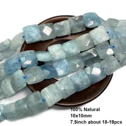 Wholesale Various Natural Blue Stone Beads Aquamarine Faceted Rondelle Square Irregular Round for Jewelry Making Diy Bracelet