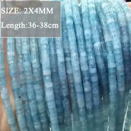 Wholesale Various Natural Blue Stone Beads Aquamarine Faceted Rondelle Square Irregular Round for Jewelry Making Diy Bracelet