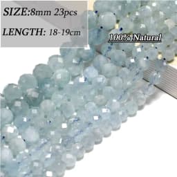 Wholesale Various Natural Blue Stone Beads Aquamarine Faceted Rondelle Square Irregular Round for Jewelry Making Diy Bracelet