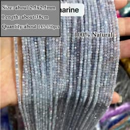 Wholesale Various Natural Blue Stone Beads Aquamarine Faceted Rondelle Square Irregular Round for Jewelry Making Diy Bracelet