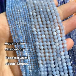 Wholesale Various Natural Blue Stone Beads Aquamarine Faceted Rondelle Square Irregular Round for Jewelry Making Diy Bracelet