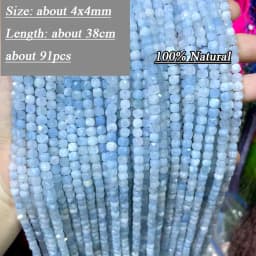 Wholesale Various Natural Blue Stone Beads Aquamarine Faceted Rondelle Square Irregular Round for Jewelry Making Diy Bracelet