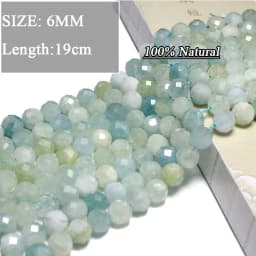 Wholesale Various Natural Blue Stone Beads Aquamarine Faceted Rondelle Square Irregular Round for Jewelry Making Diy Bracelet