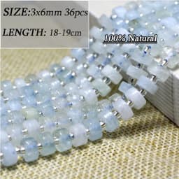 Wholesale Various Natural Blue Stone Beads Aquamarine Faceted Rondelle Square Irregular Round for Jewelry Making Diy Bracelet