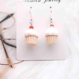17*23mm Earring For Women Resin Handmade Simulation Cupcakes Cute Charms Drop Earrings Funny Gift