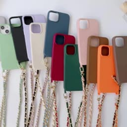 Crossbody Lanyard Leather Chain Cord Liquid Silicone Case For iPhone 16 15 13 12 Mini 11 14 Pro Max XS XR X 8 7 Plus Soft Cover