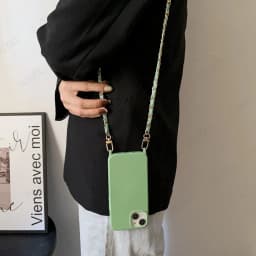 Crossbody Lanyard Leather Chain Cord Liquid Silicone Case For iPhone 16 15 13 12 Mini 11 14 Pro Max XS XR X 8 7 Plus Soft Cover