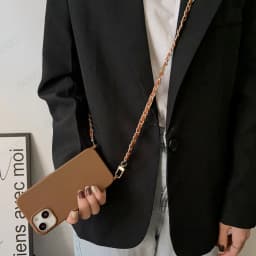 Crossbody Lanyard Leather Chain Cord Liquid Silicone Case For iPhone 16 15 13 12 Mini 11 14 Pro Max XS XR X 8 7 Plus Soft Cover