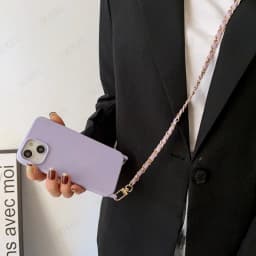 Crossbody Lanyard Leather Chain Cord Liquid Silicone Case For iPhone 16 15 13 12 Mini 11 14 Pro Max XS XR X 8 7 Plus Soft Cover