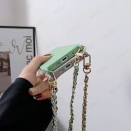 Crossbody Lanyard Leather Chain Cord Liquid Silicone Case For iPhone 16 15 13 12 Mini 11 14 Pro Max XS XR X 8 7 Plus Soft Cover