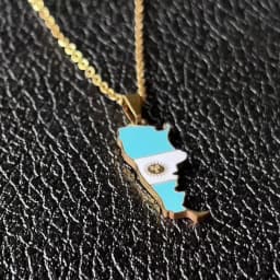 New Argentina Map Flag Pendant Necklace For Women Men Gold Silver Color Stainless Steel Fashion Argentine Jewelry Patriotic Gift