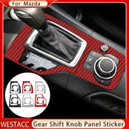 Carbon Fiber Car Gear Head Shift Knob Panel Cover Trim Sticker for Mazda 3 Axela 2014 2015 2016 2017 2018 2019 Accessories