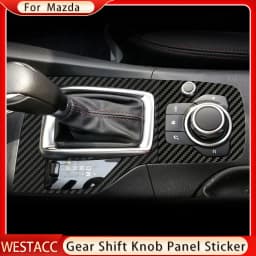 Carbon Fiber Car Gear Head Shift Knob Panel Cover Trim Sticker for Mazda 3 Axela 2014 2015 2016 2017 2018 2019 Accessories