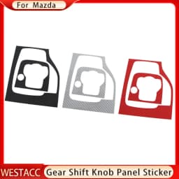 Carbon Fiber Car Gear Head Shift Knob Panel Cover Trim Sticker for Mazda 3 Axela 2014 2015 2016 2017 2018 2019 Accessories
