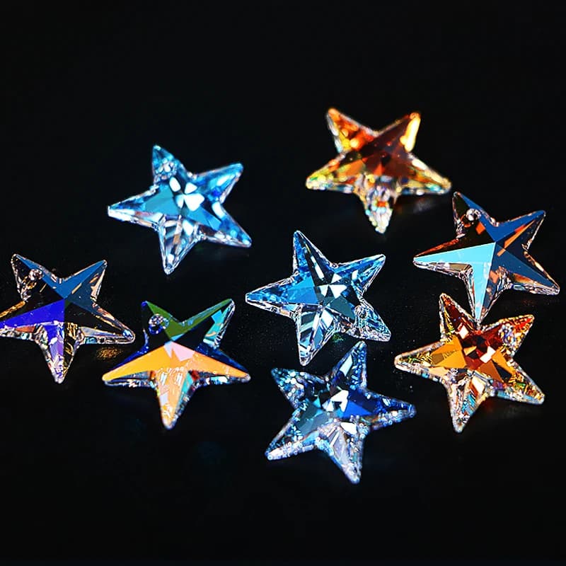 15PCS 18mm Luxury Crystal Beads AB Color Glass Beads for Jewelry Making Supplies STAR Shape Jewellery Beads Pendant DIY Earrings