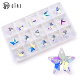 15PCS 18mm Luxury Crystal Beads AB Color Glass Beads for Jewelry Making Supplies STAR Shape Jewellery Beads Pendant DIY Earrings