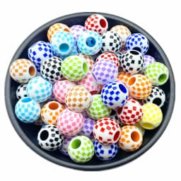 10 pcs/lot 14mm Big Hole Round Acrylic Beads Hair Braid Necklace Bracelet Pendant Jewelry Making