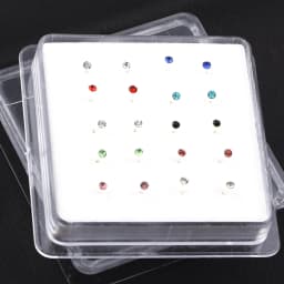 20ps 925 Sterling Silver Four Claw Crystal Nose Studs Simple Fashion Round Crystal Nail & Silver Nose Nose Rings Color Crystal