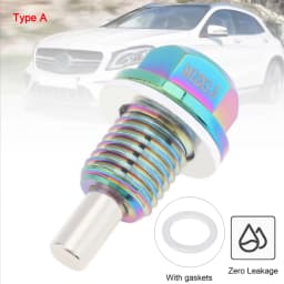 M12x1.5 / M14x1.5 Magnetic Oil Drain Plug Oil Drain Sump Nut Aviation Aluminum with Washer Gasket Oil Drain Bolt Car Accessories