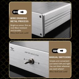 YYAUDIO 2 In 1 Out Amplifier Audio Switcher Lossless Speaker Selector With Gold-Plated Terminals for Home Theater Amplifier
