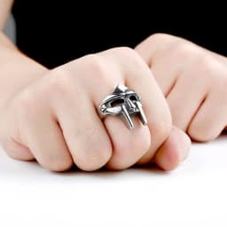 Vintage Mf Doom Mask Knuckle Rings For Men Gladiator Punk Egyptian Pharaoh Male Adjustable Ring Accessories Anillos Goticos