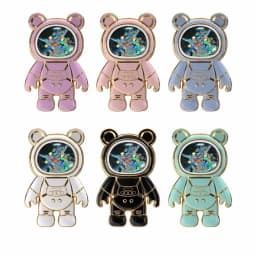 Quicksand Space Bear Phone Stand Holder For Samsung XIAOMI HUAWEI iPhone OPPO Case Cartoon Mobile Phone Sticker Holder Bracket