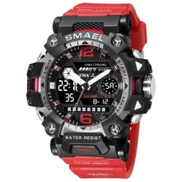SMAEL Men Watches 50m Waterproof Sports Watch Military Man Sports Watch Digital 8072 Dual Display Watch Quartz Led Digital