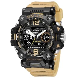 SMAEL Men Watches 50m Waterproof Sports Watch Military Man Sports Watch Digital 8072 Dual Display Watch Quartz Led Digital