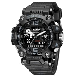 SMAEL Men Watches 50m Waterproof Sports Watch Military Man Sports Watch Digital 8072 Dual Display Watch Quartz Led Digital