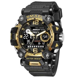 SMAEL Men Watches 50m Waterproof Sports Watch Military Man Sports Watch Digital 8072 Dual Display Watch Quartz Led Digital