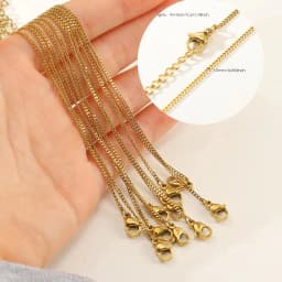 10pcs/set Stainless Steel Gold Color Necklace For Women 45cm Chain DIY Jewelry Accessories Making Materials Handmade Supplies