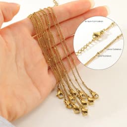 10pcs/set Stainless Steel Gold Color Necklace For Women 45cm Chain DIY Jewelry Accessories Making Materials Handmade Supplies