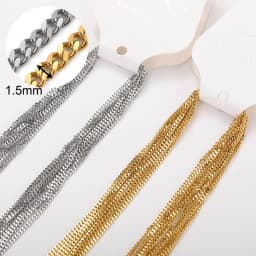 10pcs/set Stainless Steel Gold Color Necklace For Women 45cm Chain DIY Jewelry Accessories Making Materials Handmade Supplies