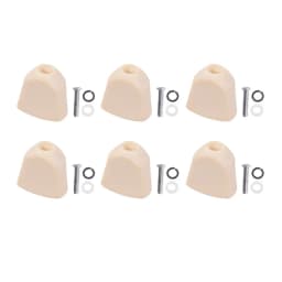 Set of 6 Plastic Trapezoid Hand Guitar Tuning Pegs Head Buttons with Screws Washer Parts for Acoustic and Electric Guitars